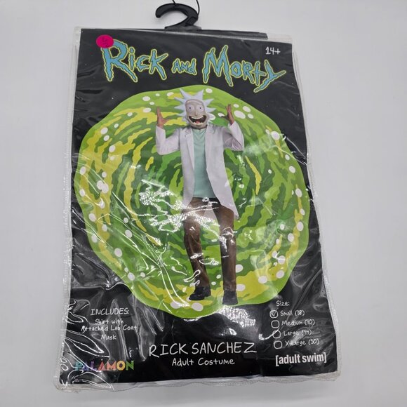 Rick and Morty Rick Sanchez Costume Adult Small Mask Lab Coat Adult Swim TV - Picture 10 of 11